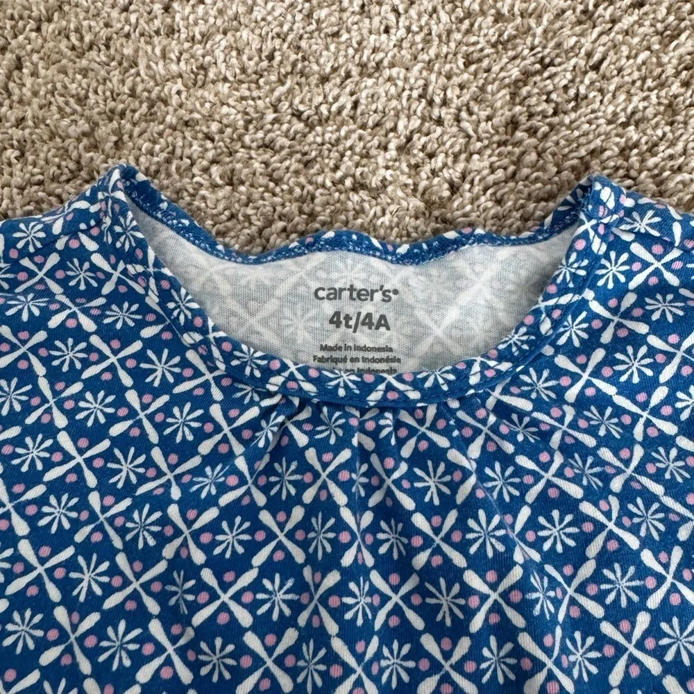 Carters toddler dress geometric print short sleeve drop waist size 4T
